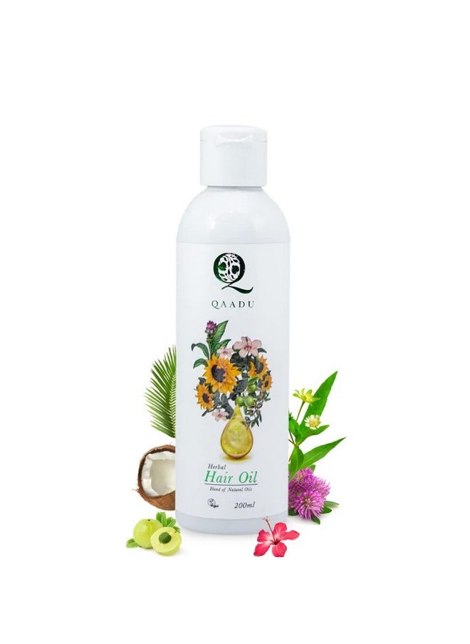 QAADU QAADU Herbal Hair Oil, Stronger Thicker Hair for Men & Women | Non-Greasy, Scalp Nourishing Treatment, Hair Growth Oil with Amla, Bhringraj Oil, Hibiscus Oil, Coconut Oil Extract & Redensyl, 200ml  - Image 1