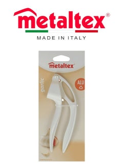 Metaltex Metaltex Garlic Press – White Epoxy Coated, Durable & Dishwasher Safe  - Image 1