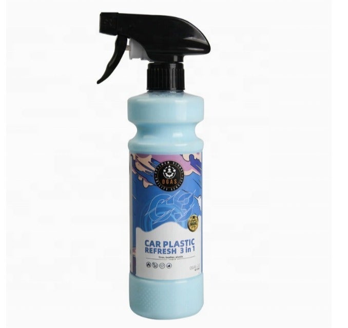 OGAS Car Plastic Refresh 3-in-1 – Tyre, Plastic & Leather Restorer Spray – Shine & Protection Formula – 120ml - Image 1