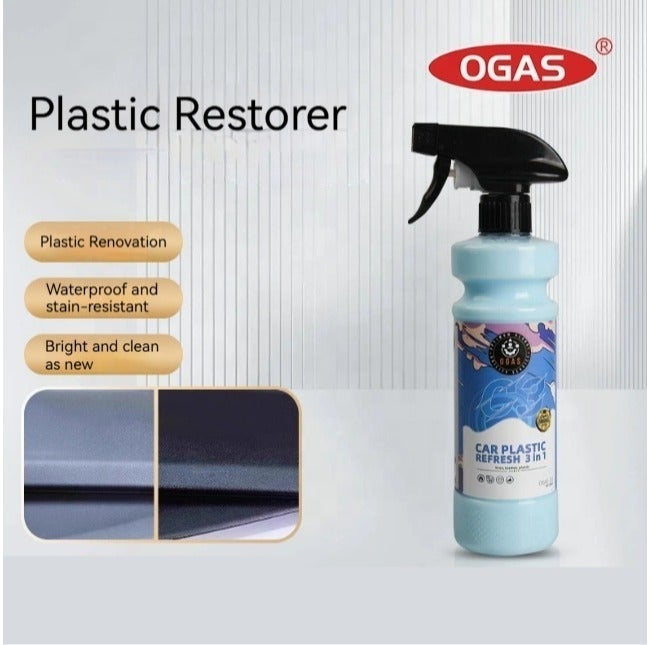 OGAS Car Plastic Refresh 3-in-1 – Tyre, Plastic & Leather Restorer Spray – Shine & Protection Formula – 120ml - Image 2