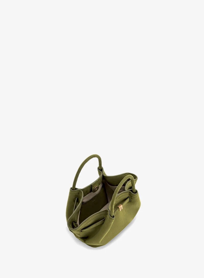 JW PEI dark olive Hana Mini Faux Suede Tote Bag for Women | Best Price UAE