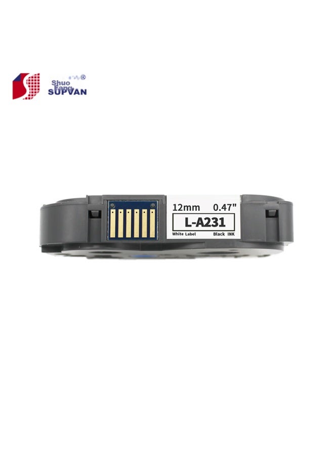 Shuofang Label Maker Ribbon, Label Tape, Label Paper, 12mm White Background With Black Text, No Film Label Tape, L-a231 Label Paper, Self-adhesive Sticker, Suitable For Label Maker Lp5125/c/e - Image 3