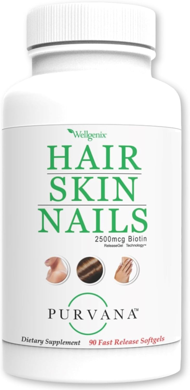 wellgenix Purvana Hair Skin Nails Softgels for Women - Image 1