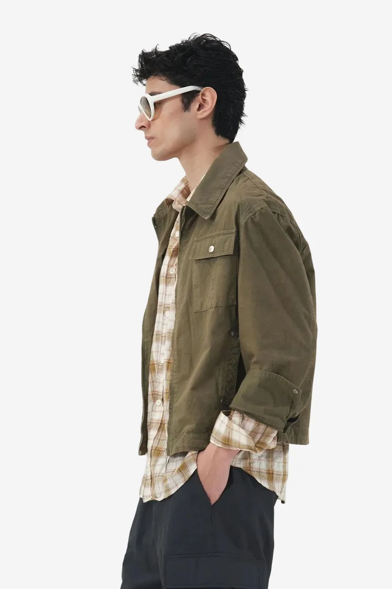 Giesto Olive Green GIESTO Men's Cotton Poplin Zipper Vest for Men | Best Price UAE