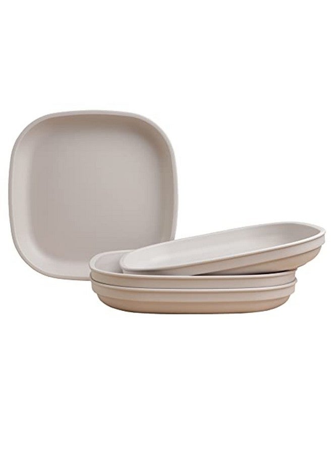 Re-Play Made In Usa 9 Toddler Plates Set Of 432 Oz. Deepwalled And Stackable Plastic Plates Dishwasher And Microwave Safe 9 X 9 X 1.25 Kids Plates Sand - Image 1