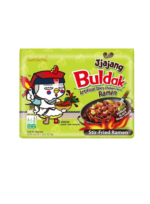 Samyang Buldak Jjajang Hot Chicken Flavor Ramen Stir-Fried Korean Hot Noodle 140 gm