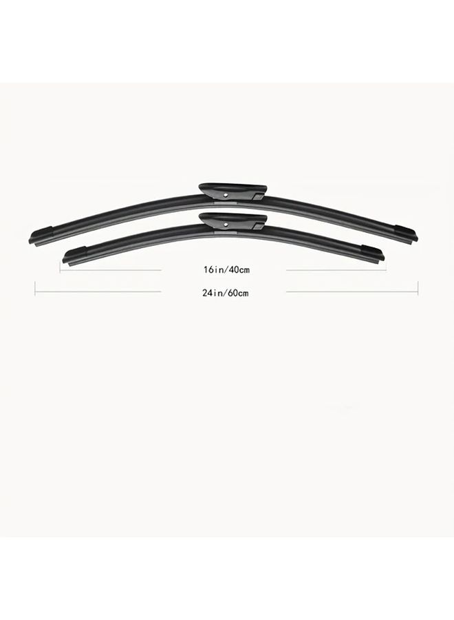 Front Windshield Wiper Blades Set of 2pcs 24 Inch and 16 Inch Fit 2009 2017 - Image 2