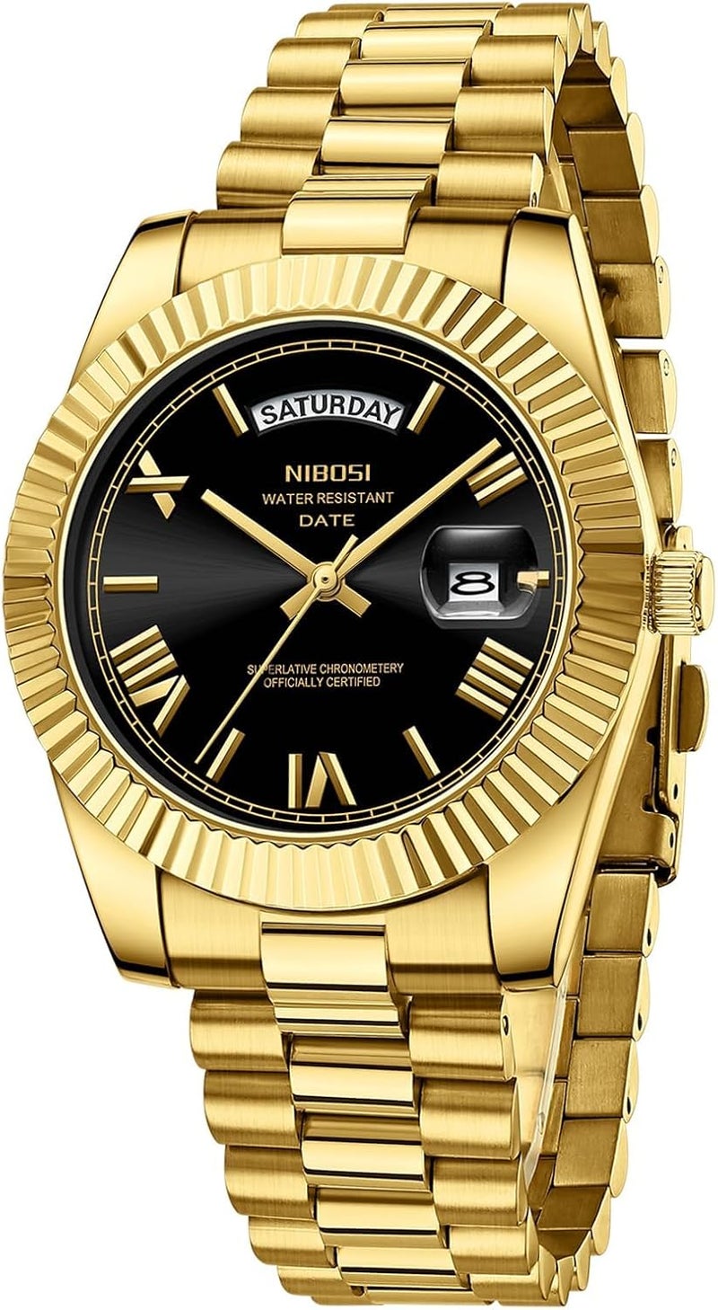 NIBOSI Men Watches Analog Quartz Stainless Steel Watches for men Waterproof Business Classic Desiger Wrist Watch Day&Date - Image 1