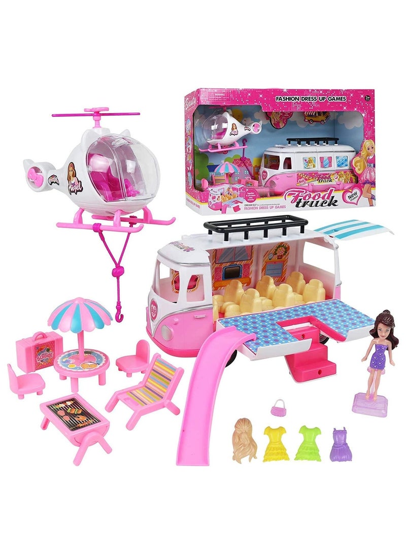 Fashion Dress Up Game Food Truck Toy - Food Truck and Airplane  - Image 1