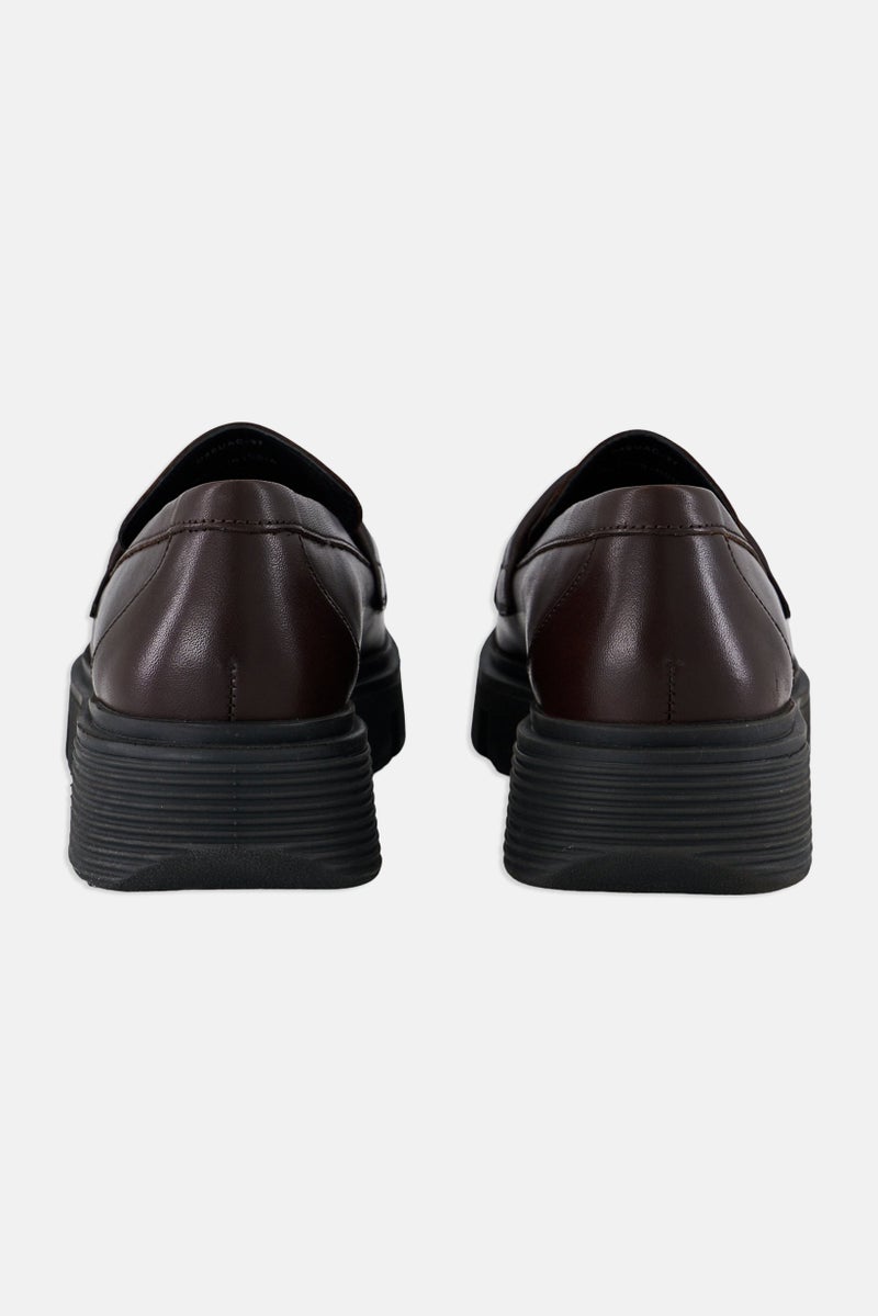GEOX Women D Vilde C Slip On Chunky heel Casual Shoes, Dark Coffee  - Image 2