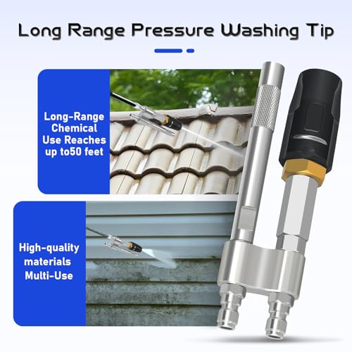 Bghdas M5 Twist Nozzle37 GPM Twoinone Adjustable Downstream Soft Wash Nozzle14 Quick Connect High Reach Spray NozzleAdjustable Shooter Tips - Image 3