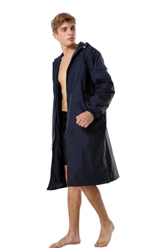 Adoretex Unisex Waterproof Swim Parka, Quick-dry Warm Coat Water Sports Jacket for Adults & Kids-PK005-Navy/Black-YM - Image 2
