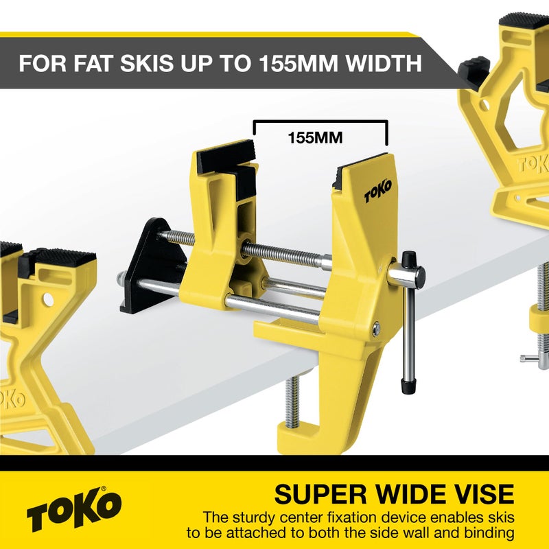 Toko Freeride Ski Vise Grip For Tuning And Waxing - Secure No Slip Grip And Holding Position For Freestyle And Jumping Ski Edge Preparation - 3 Piece Set - Image 3