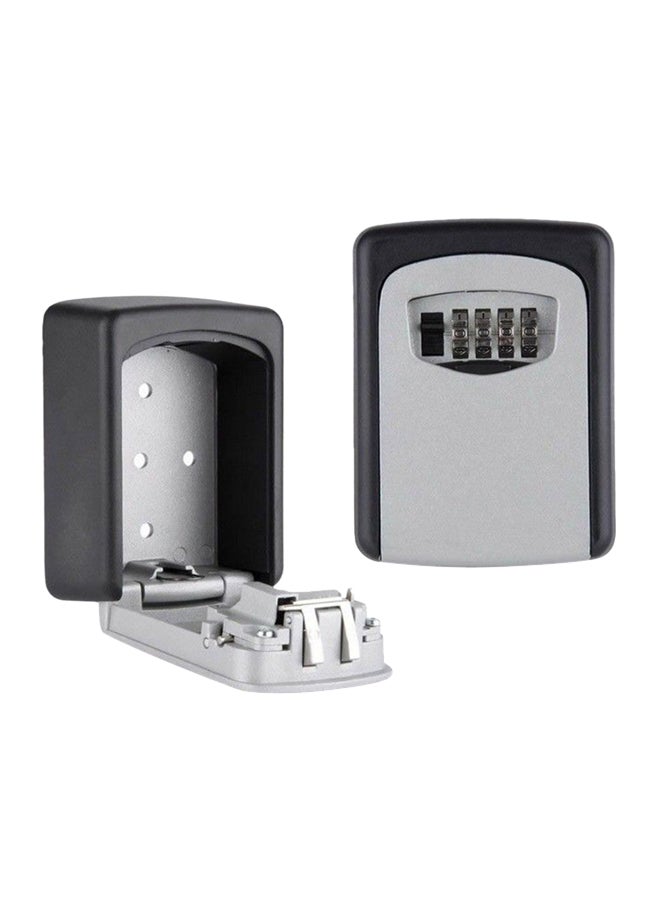Wall Mounted Key Storage Lock Box Black/Grey 120x35x85mm - Image 1