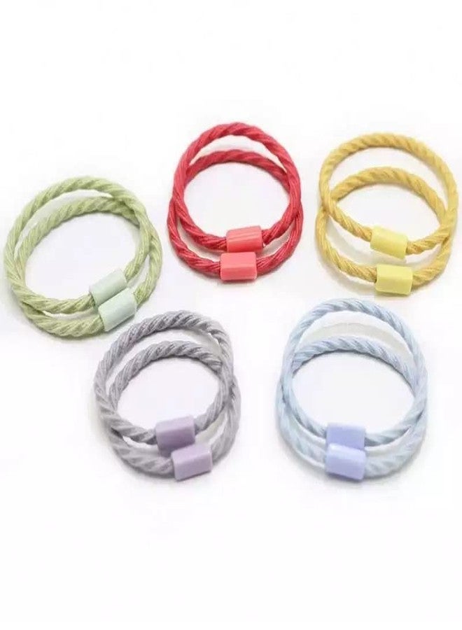 Mluffy Charming Delight Hair Band Scrunchy Hair Ties Stretchable Tiny Cute Stylish Hair Bands for Women's (Multicolor) (Pack Of 12) - Image 4
