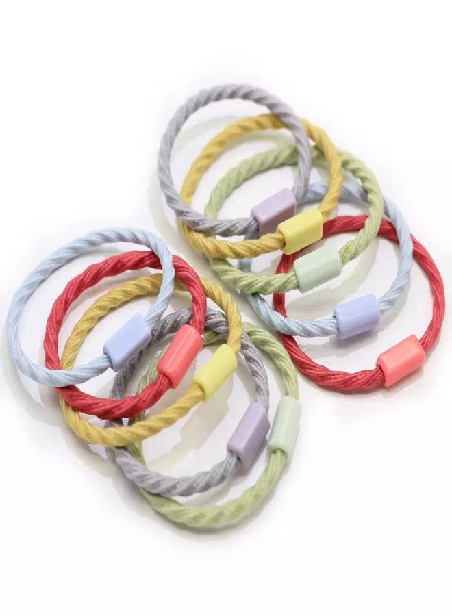 Mluffy Charming Delight Hair Band Scrunchy Hair Ties Stretchable Tiny Cute Stylish Hair Bands for Women's (Multicolor) (Pack Of 12) - Image 1