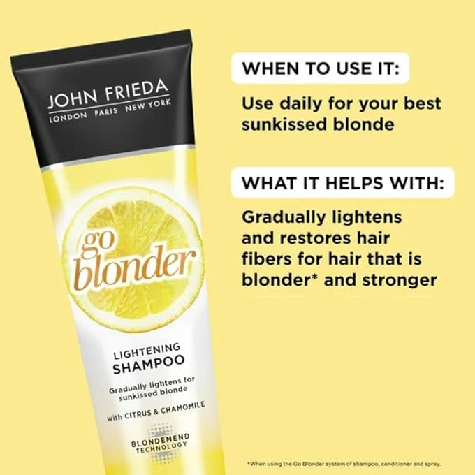 John Frieda SHAMPOO SHEER BLONDE GO BLONDER LIGHTENING 8.3 OUNCE (245ML) (2 PACK) - Image 3