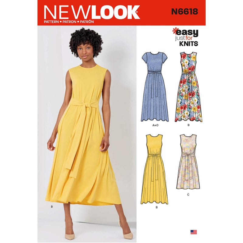 New Look Sewing Pattern N6618 Misses' Dresses in Two Lengths, various, White - Image 1