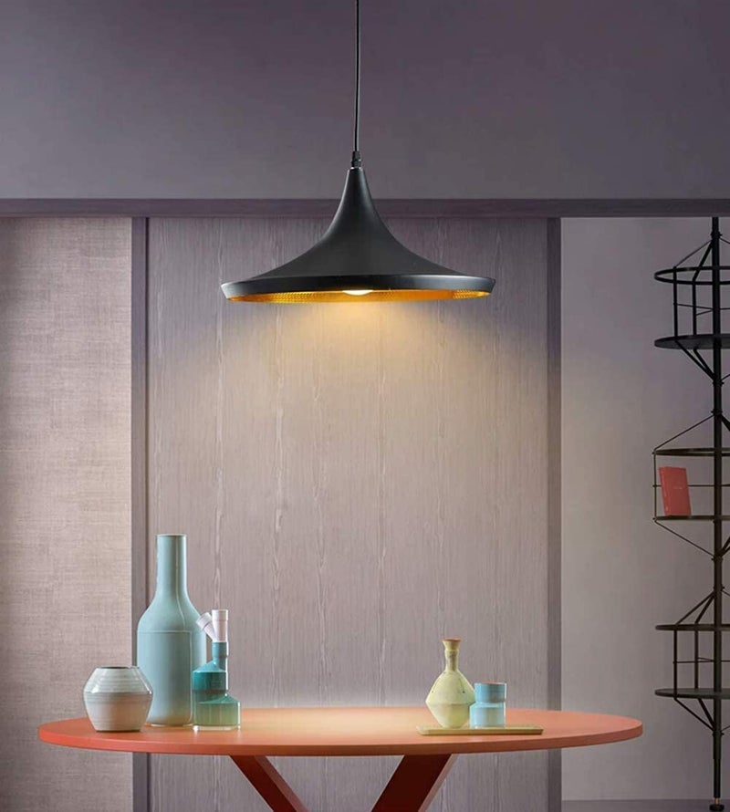 Improvhome Light Vintage Retro Hanging Ceiling Lamp Black Metal - Instrument Aluminum Chandeliers Fixture Light with E27 Bulb (Bulb Not Included) (Black) - Image 2