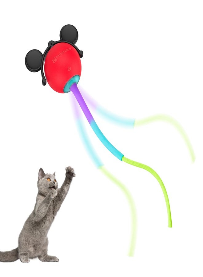 Potaroma Interactive Moving Ball Cat Toys with Fluffy Tail, Chargeable Kitten Toy for Indoor Kitten Exercise, Smart Interactive Cat Rolling Ball, 2 Inches - Image 1