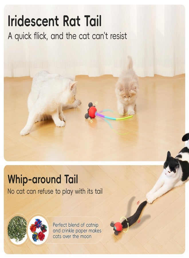 Potaroma Interactive Moving Ball Cat Toys with Fluffy Tail, Chargeable Kitten Toy for Indoor Kitten Exercise, Smart Interactive Cat Rolling Ball, 2 Inches - Image 3