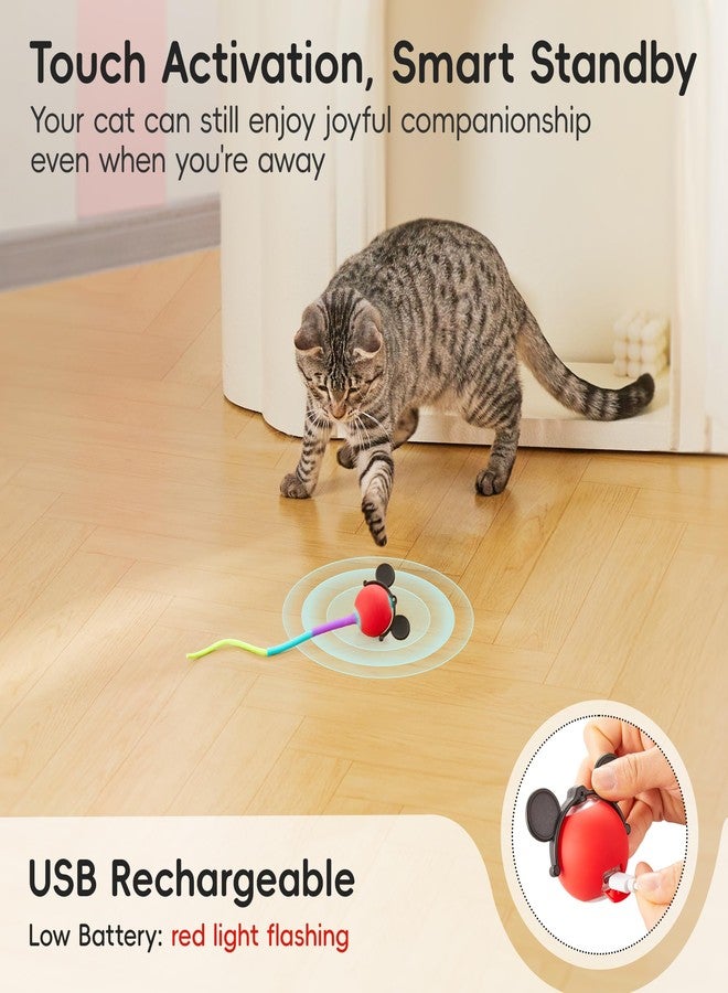 Potaroma Interactive Moving Ball Cat Toys with Fluffy Tail, Chargeable Kitten Toy for Indoor Kitten Exercise, Smart Interactive Cat Rolling Ball, 2 Inches - Image 4