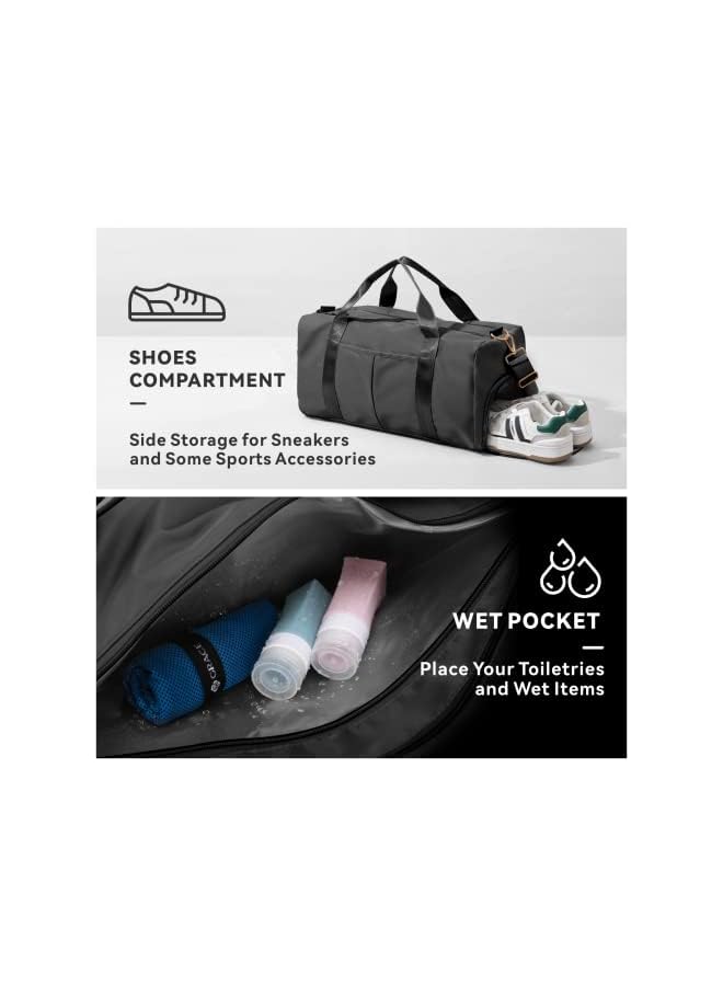 Baytion Travel Duffel Bags for Men and Women,Water Proof Sport Gym Bag with Shoes Compartment,Foldable and Tear Resistant Duffel Tote Bag for Travel,Workout Outdoor,Overnight and Weekender (Black) - Image 5