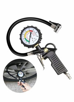 Generic Tyre Pressure Gauge 220 PSI Inflator with Air Compressor Valve Chuck for Heavy Duty Car Motorcycle Bicycle  - Image 2