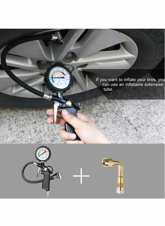Tyre Pressure Gauge 220 PSI Inflator with Air Compressor Valve Chuck for Heavy Duty Car Motorcycle Bicycle - Image 3