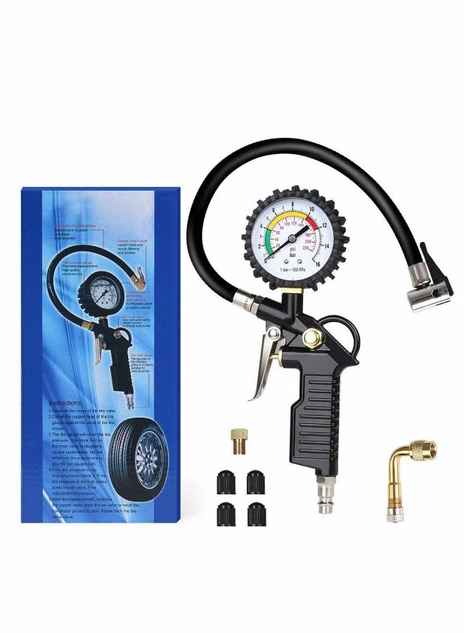 Tyre Pressure Gauge 220 PSI Inflator with Air Compressor Valve Chuck for Heavy Duty Car Motorcycle Bicycle - Image 5