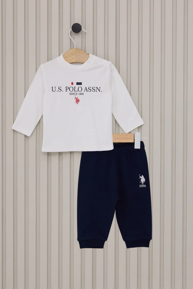 يو اس بولو اسن Us Polo Baby Boy 3-Piece Set USB2053 Orange