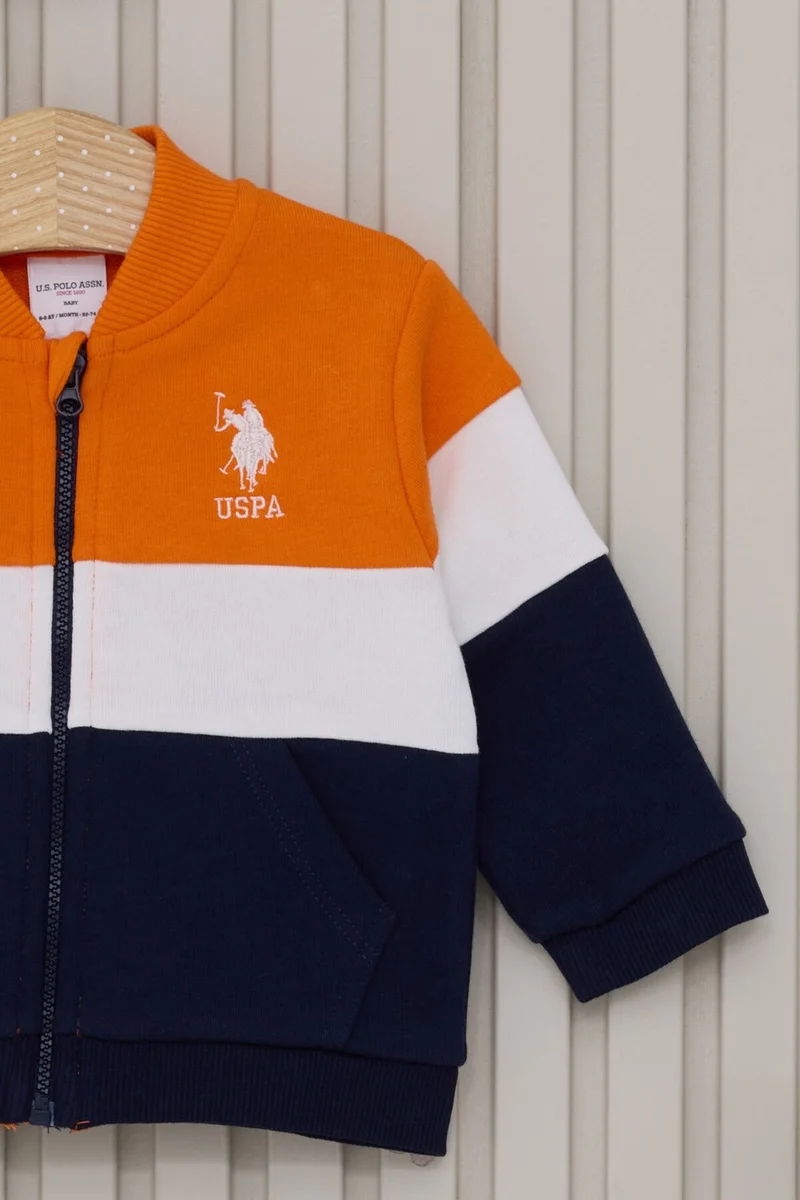 يو اس بولو اسن Us Polo Baby Boy 3-Piece Set USB2053 Orange