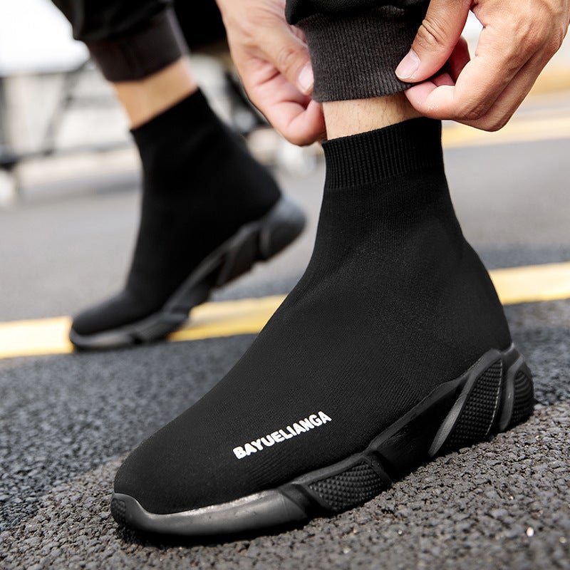2022 Spring New Men'S Shoes Couples High Socks Shoes Breathable Korean Fly Woven Sports Casual Shoes Plus Size - Image 2