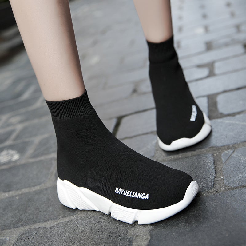 2022 Spring New Men'S Shoes Couples High Socks Shoes Breathable Korean Fly Woven Sports Casual Shoes Plus Size - Image 3
