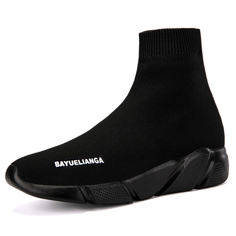 2022 Spring New Men'S Shoes Couples High Socks Shoes Breathable Korean Fly Woven Sports Casual Shoes Plus Size - Image 1