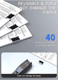 SYOSI Stapler Set, Stapler - Transparent Push Clip With 50 Reusable Clips, Durable Portable Stapler, 40 Sheets Capacity, Suitable For Home Office, School Supplies or Desk Accessories  - Image 2