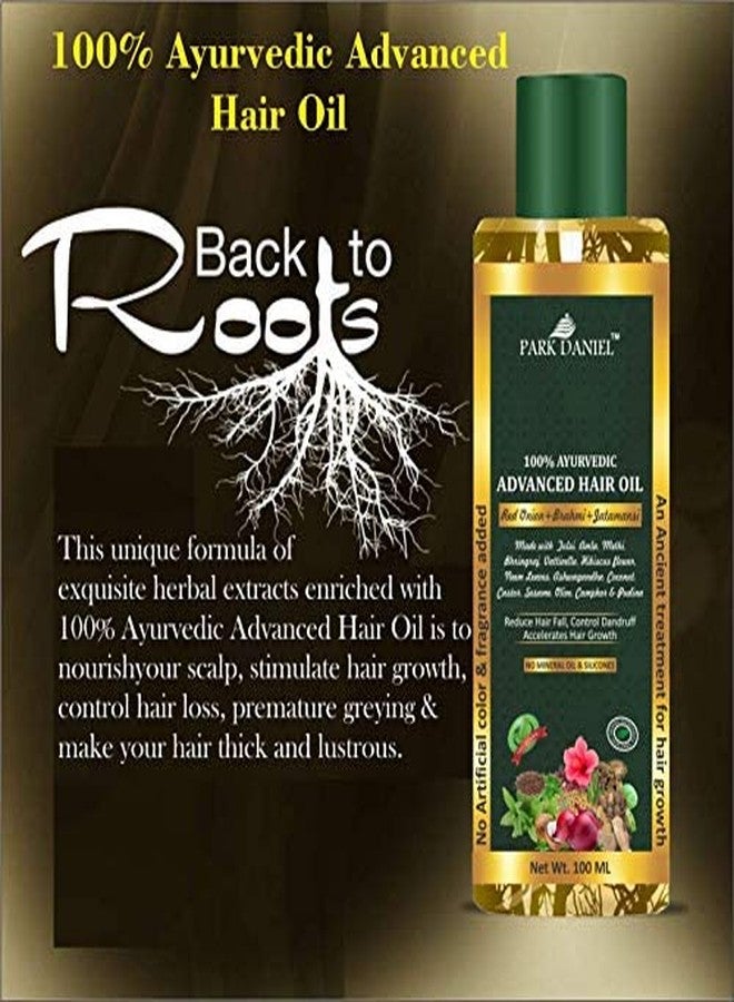 Park Daniel 100% Ayurvedic Advance Hair Oil- With Red Onion & Other 20 Natural oil Combo pack of 3 Bottles of 100 ml(300 ml), Yellow - Image 4