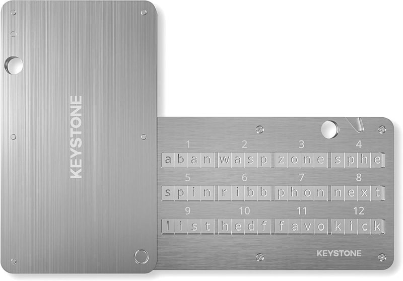 KeyStone Crypto Seed Storage, Crypto Steel Capsule Metal Wallet, Cold Storage Backup, 24 Words Bitcoin Key Phrase Storage, Steel Plate, Compatible with Ledger, Trezor, KeepKey ( Tablet) - Image 1
