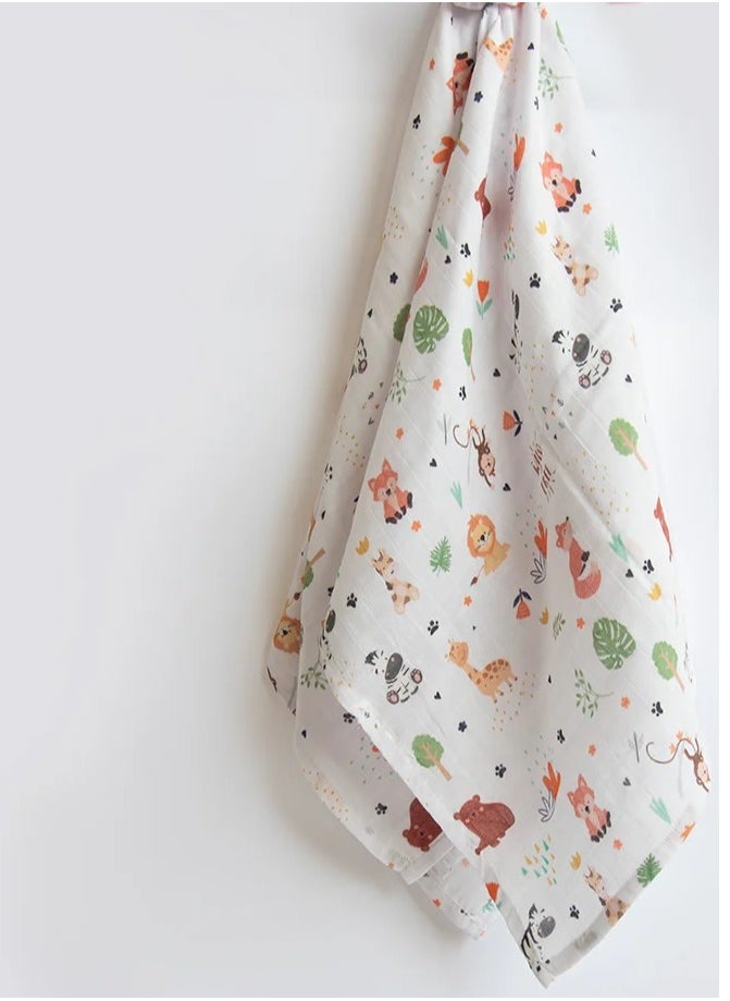Yellow Doodle Yellow Doodle Organic Luxury Swaddles Set - Baby Animals / Wild & Free  - Image 1