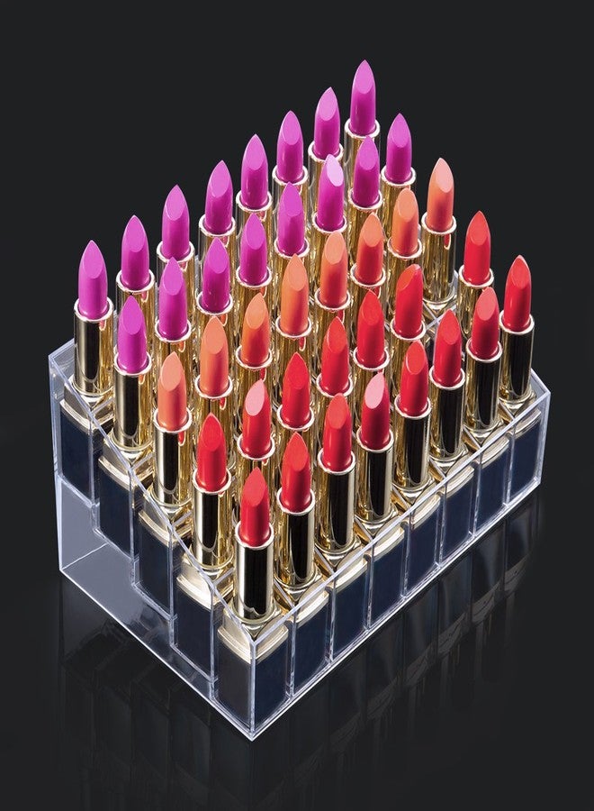 Benbilry Acrylic Lipstick Organizer, 40 Slot Display Rack - 8 x 5 Arrangement, Holds Lipstick, Brushes, Bottles & More - Image 3