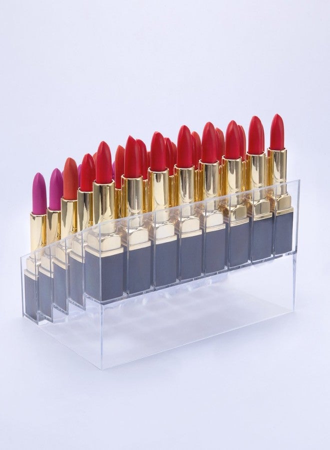 Benbilry Acrylic Lipstick Organizer, 40 Slot Display Rack - 8 x 5 Arrangement, Holds Lipstick, Brushes, Bottles & More - Image 5