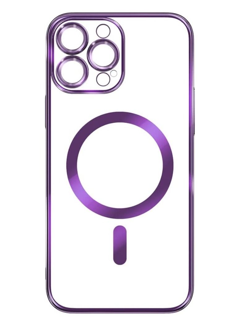 حافظة لهاتف iPhone 15 Pro Max/Ultra، حافظة حماية من مادة TPU مطلية بالكهرباء لهاتف iPhone 15 Pro Max/Ultra مقاس 6.7 بوصات أرجواني