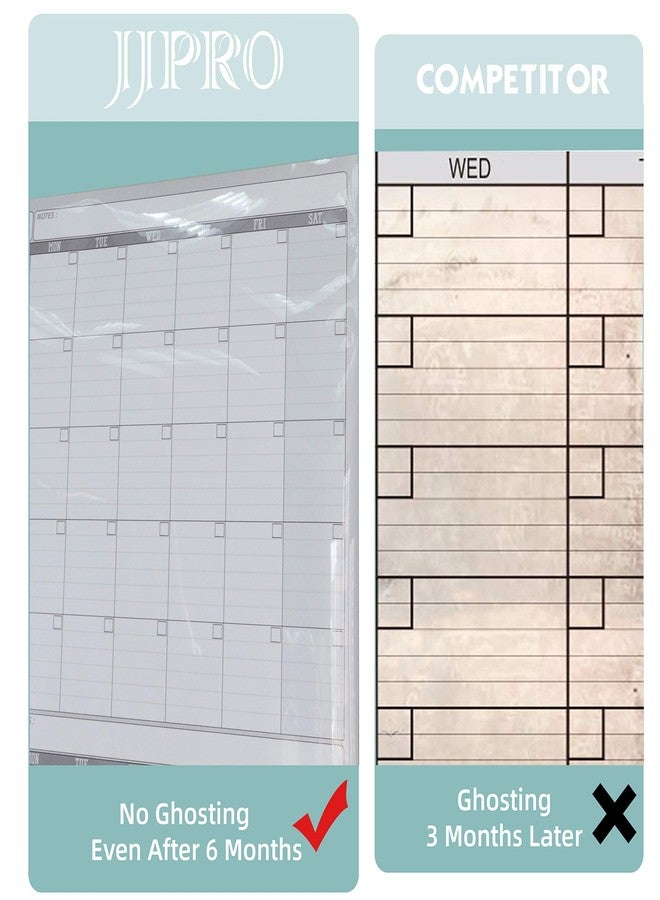JJPRO Large Dry Erase Wall Calendar - 60“ x 38" Undated Blank 6 Month Calendar - Giant Whiteboard 6 Month Poster - Premium Laminated Undated Planner for Classroom, Office, Project & Family Schedule - Image 5