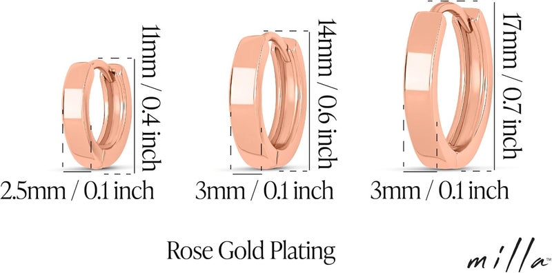 MILLA 14k Gold Huggie Earrings or Sterling Silver Huggie Earrings for Women Multipack & Individuals - Ear Huggers Earrings for Women Trendy Y2K Earrings, Preppy Earrings - Lightweight & Hypoallergenic - Image 3