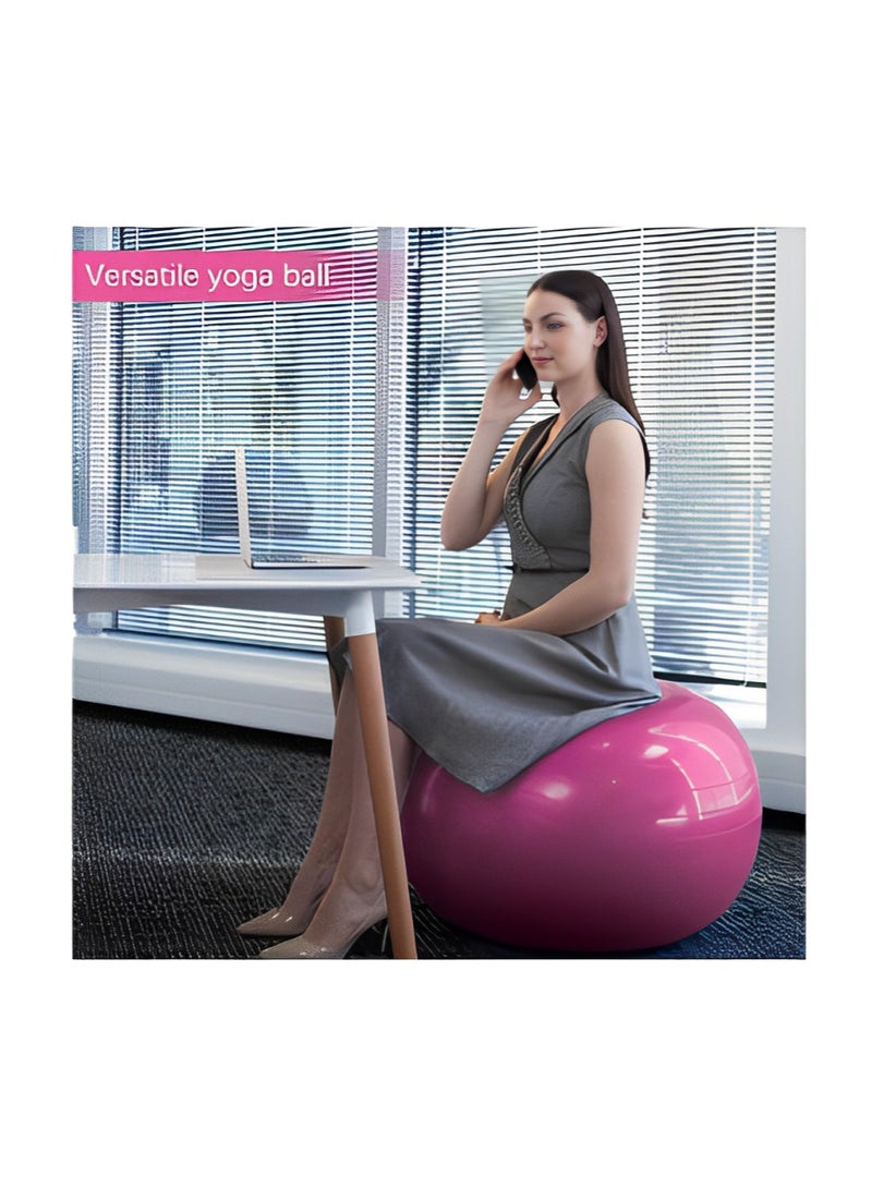 أتش برو كرة اليوغا من إتش برو بحجم 65 سم باللون الوردي| مدرب التوازن والثبات. - Image 3