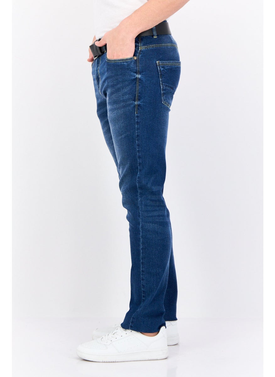 CROSSHATCH Men Straight Fit Washed Stretchable Denim Jeans, Blue  - Image 2
