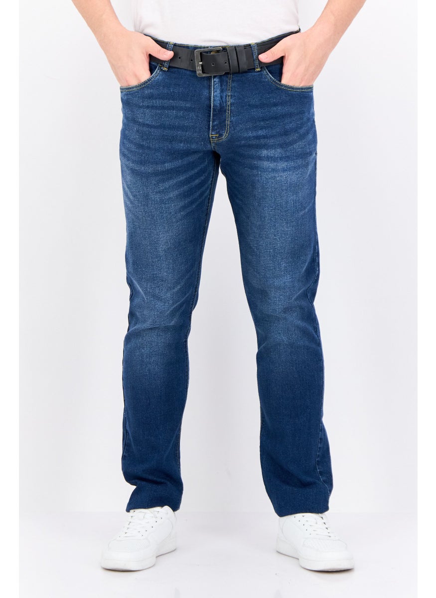 CROSSHATCH Men Straight Fit Washed Stretchable Denim Jeans, Blue  - Image 1