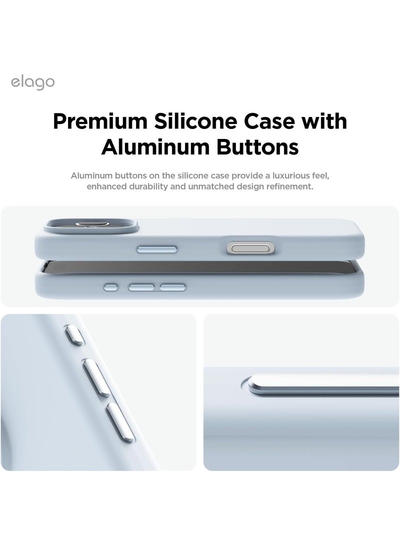 Elago Magnetic Liquid Silicone for iPhone 16 PRO Case Cover Compatible with MagSafe Shockproof - Light Blue - Image 3