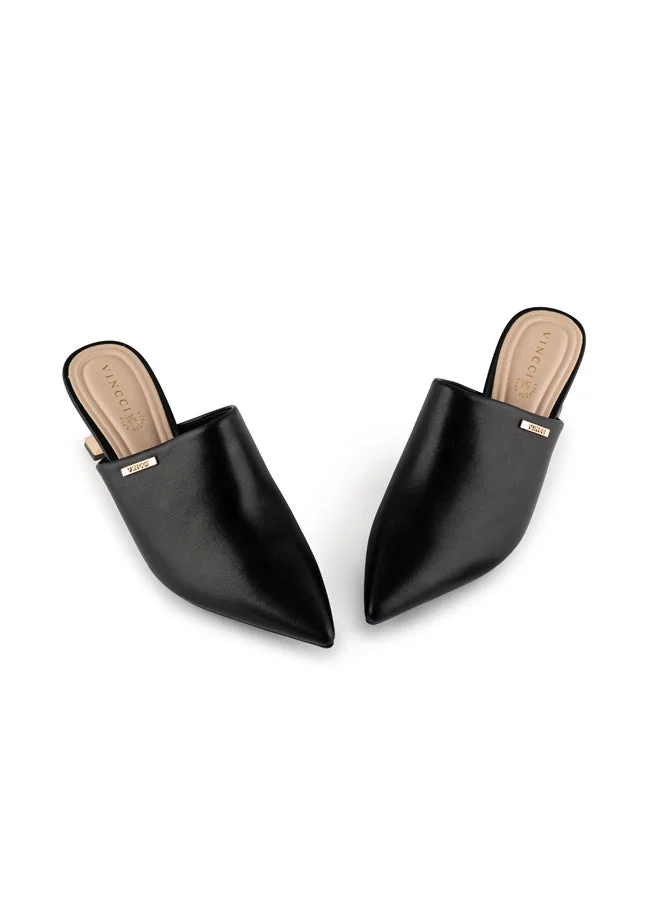 Vincci Black Women Pointed Toe Mid Heel Sandals for Women | Best Price UAE