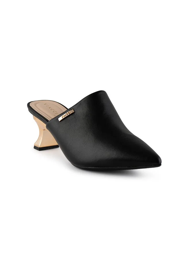 Vincci Black Women Pointed Toe Mid Heel Sandals for Women | Best Price UAE